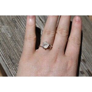 Engagement ring Sterling Silver Lake County Diamond Ring, Rough Raw Diamond , Un
